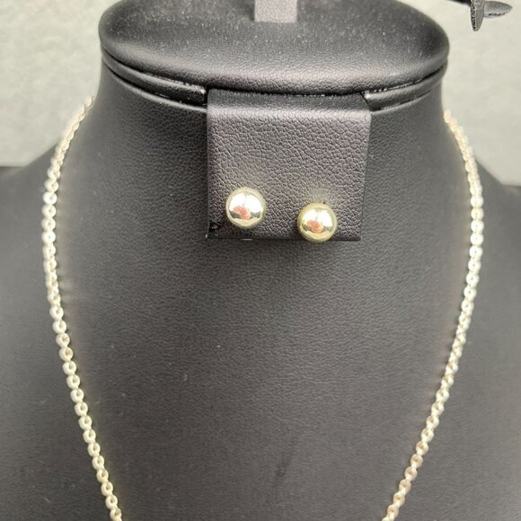 Finart Crystal Flower Necklace & Stud Earring Set NIB - Silver Tone - Picture 5 of 11